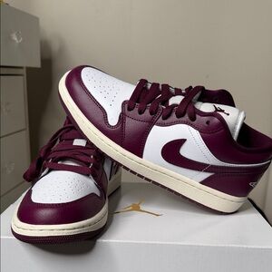 Nike Women’s Low-Top Sneakers in Maroon and White